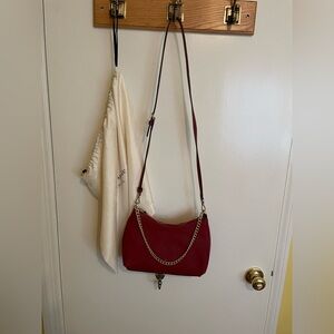 Kate Spade Red Crossbody Bag with Chain Detail